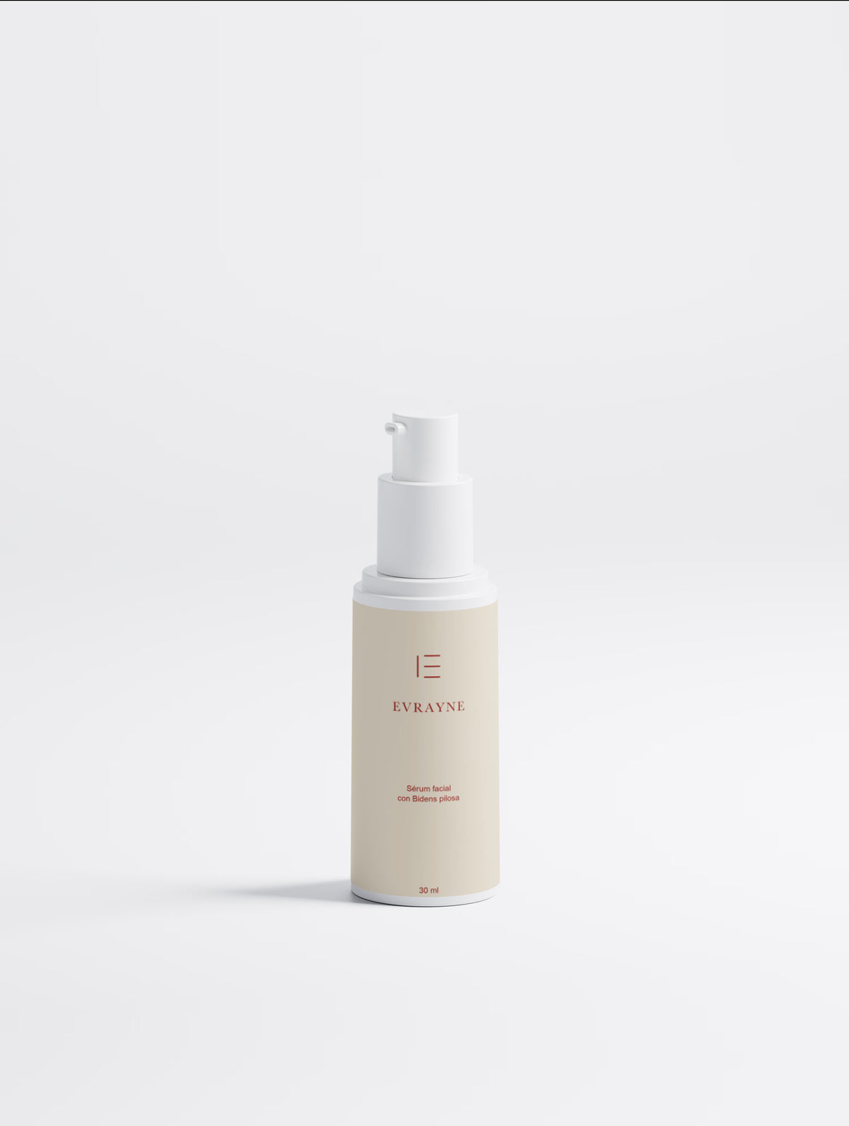 EVRAYNE nueva etiqueta — Sérum facial con Bidens pilosa de 30 ml — envase, vista frontal